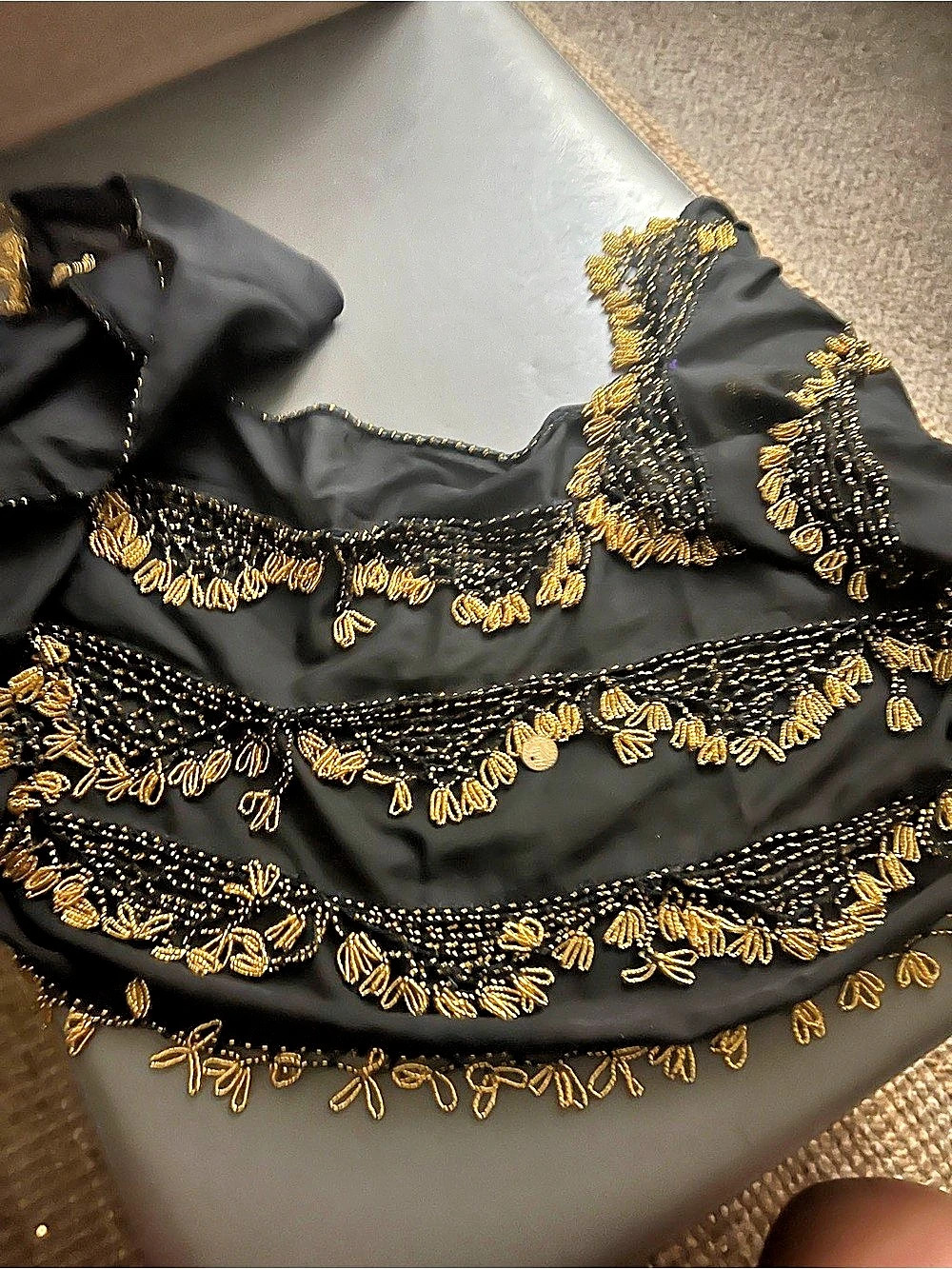 Black & Gold Embellished Accessory Like New